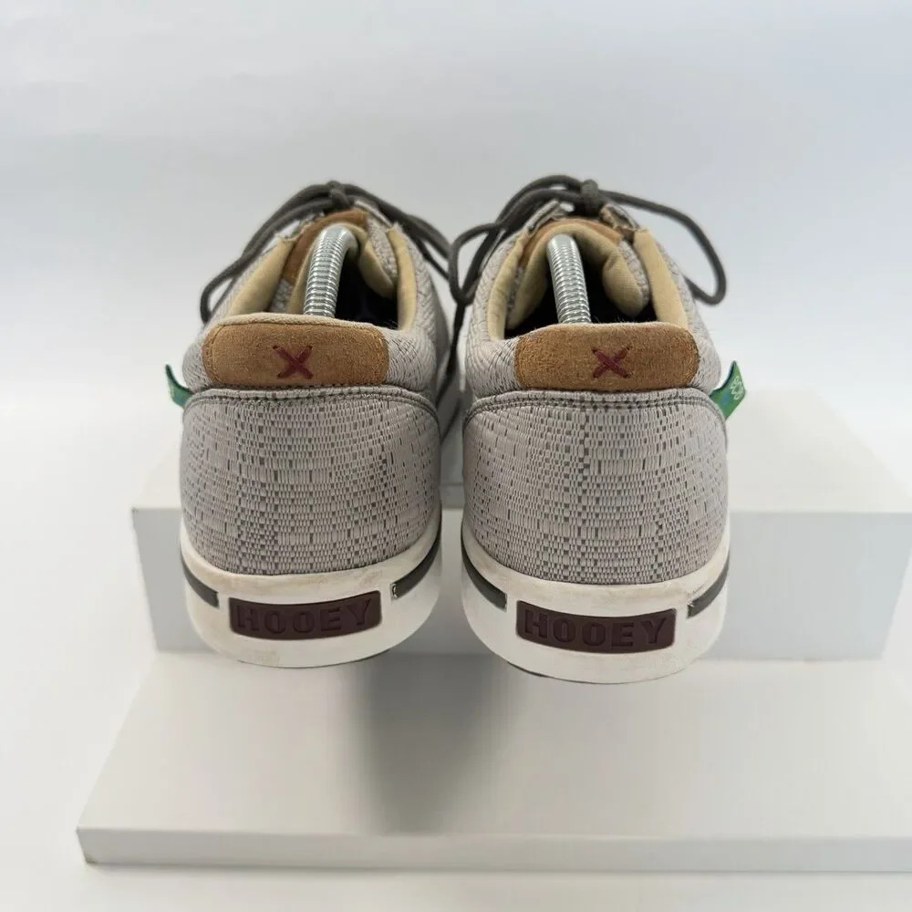 Twisted X Hooey Loper Casual Shoes Mens Gray Woven Boat Sneakers Size 10.5 M
